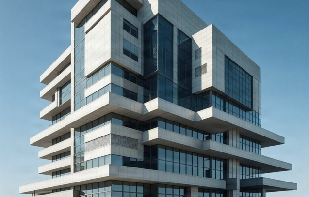 Modern architecture of a corporate headquarters